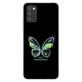 Picasee Samsung Galaxy A02s A025G Hülle - Transparentes Silikon - Diamanty Blue