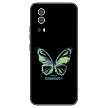 Picasee Vivo Y72 5G Hülle - Schwarzes Silikon - Diamanty Blue