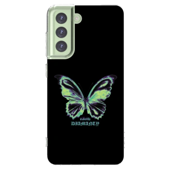 Picasee Samsung Galaxy S21 FE 5G Hülle - Transparentes Silikon - Diamanty Blue