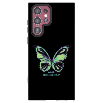 Picasee Samsung Galaxy S22 Ultra 5G Hülle - Schwarzes Silikon - Diamanty Blue