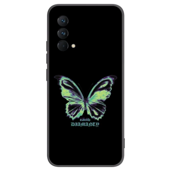 Picasee Realme GT Master Edition 5G Hülle - Schwarzes Silikon - Diamanty Blue
