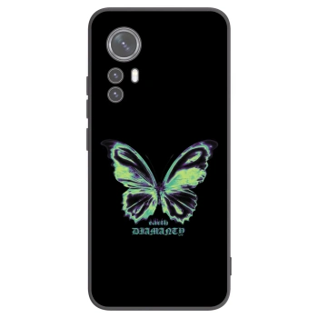 Picasee Xiaomi 12 Hülle - Schwarzes Silikon - Diamanty Blue