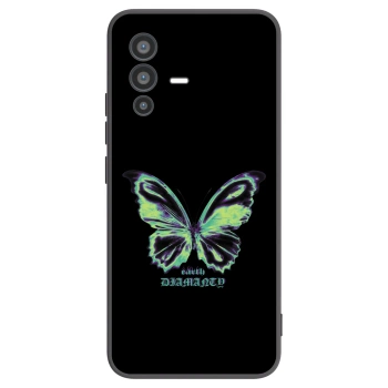 Picasee Vivo V23 5G Hülle - Schwarzes Silikon - Diamanty Blue