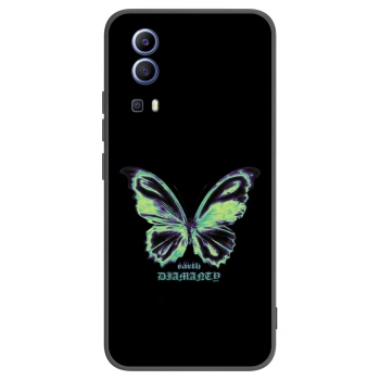 Picasee Vivo Y52 5G Hülle - Schwarzes Silikon - Diamanty Blue