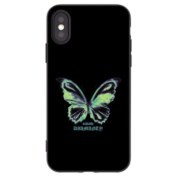 Picasee Apple iPhone X/XS Hülle - Schwarzes Silikon - Diamanty Blue