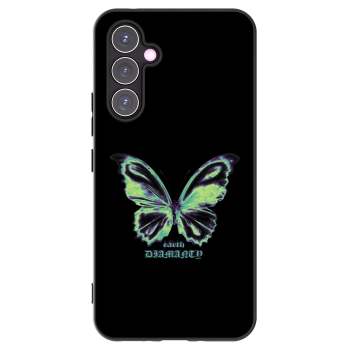 Picasee Samsung Galaxy A54 5G A546B Hülle - Schwarzes Silikon - Diamanty Blue