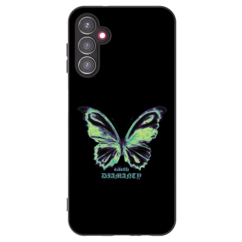 Picasee Samsung Galaxy A14 5G A146P Hülle - Schwarzes Silikon - Diamanty Blue