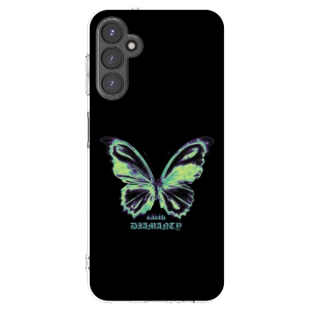 Picasee Samsung Galaxy A14 5G A146P Hülle - Transparentes Silikon - Diamanty Blue