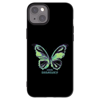 Picasee Apple iPhone 15 Plus Hülle - Schwarzes Silikon - Diamanty Blue