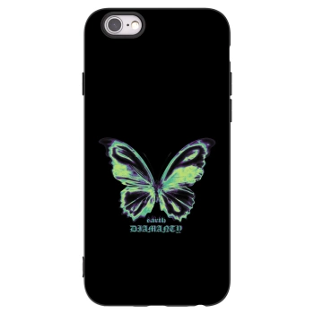 Picasee Apple iPhone 6/6S Hülle - Schwarzes Silikon - Diamanty Blue