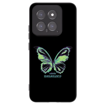 Picasee Xiaomi 14 Hülle - Schwarzes Silikon - Diamanty Blue