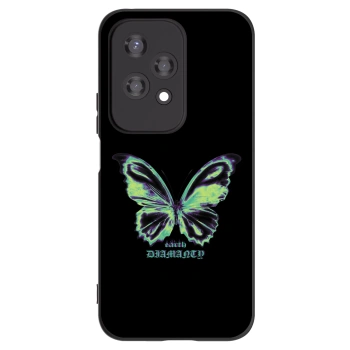 Picasee Honor 200 Lite Hülle - Schwarzes Silikon - Diamanty Blue