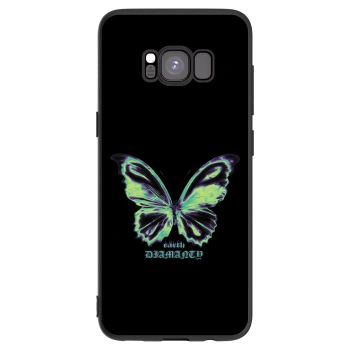Picasee Samsung Galaxy S8 G950F Hülle - Schwarzes Silikon - Diamanty Blue