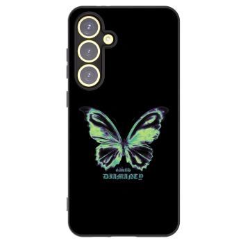Picasee Samsung Galaxy S24 FE S721B Hülle - Schwarzes Silikon - Diamanty Blue