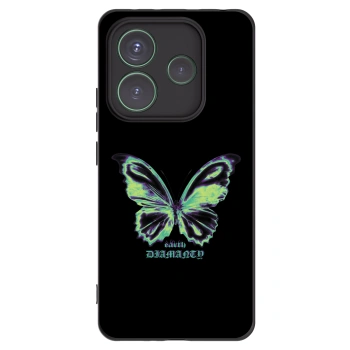 Picasee Xiaomi Redmi Note 14 5G Hülle - Schwarzes Silikon - Diamanty Blue