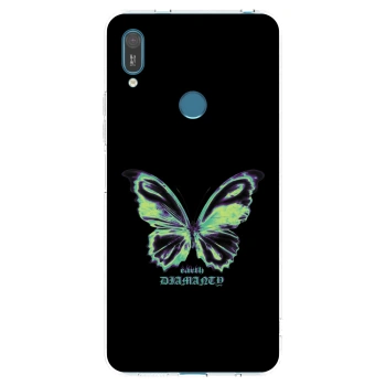 Picasee Huawei Y7 2019 Hülle - Transparentes Silikon - Diamanty Blue