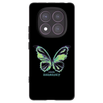 Picasee Xiaomi Redmi Note 14 Pro 4G Hülle - Schwarzes Silikon - Diamanty Blue