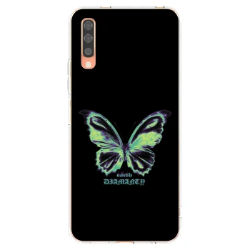 Picasee Samsung Galaxy A70 A705F Hülle - Transparentes Silikon - Diamanty Blue