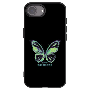 Picasee Apple iPhone 17e Hülle - Schwarzes Silikon - Diamanty Blue