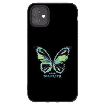 Picasee Apple iPhone 11 Hülle - Schwarzes Silikon - Diamanty Blue