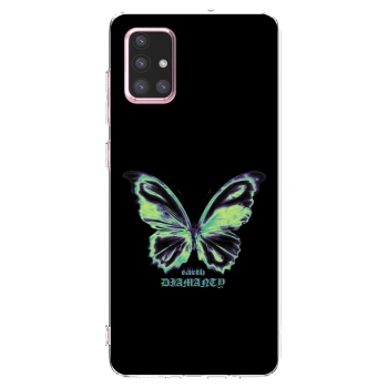 Picasee Samsung Galaxy A71 A715F Hülle - Transparentes Silikon - Diamanty Blue