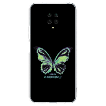 Picasee Xiaomi Redmi Note 9S Hülle - Transparentes Silikon - Diamanty Blue