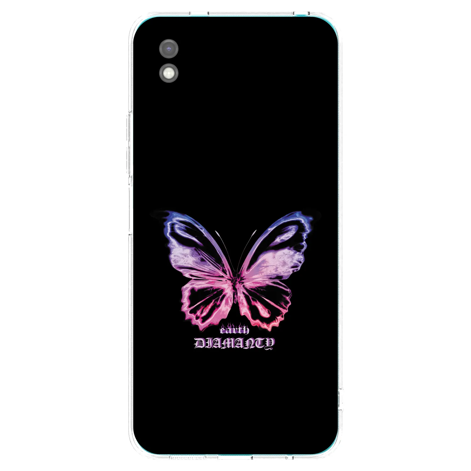 Picasee Xiaomi Redmi 9A Hülle - Schwarzes Silikon - Diamanty Purple