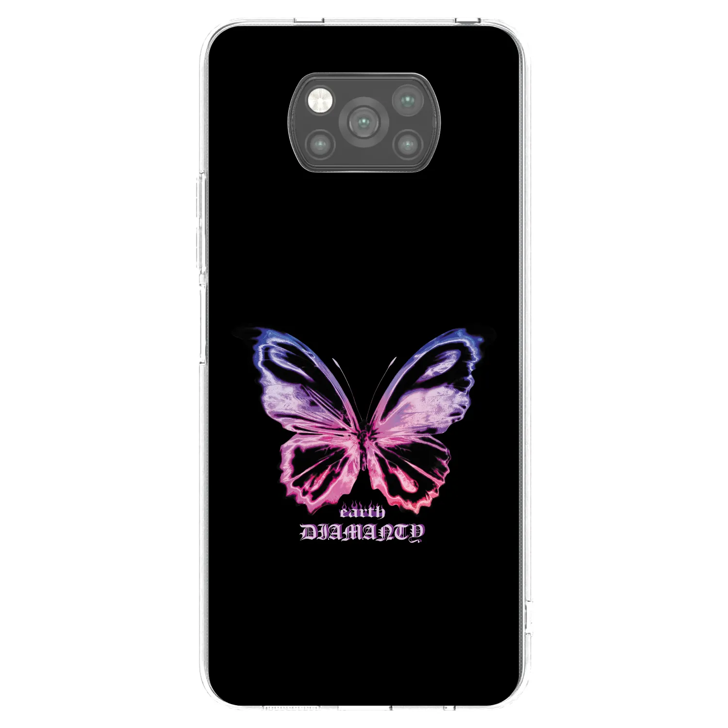 Picasee Xiaomi Poco X3 Hülle - Schwarzes Silikon - Diamanty Purple