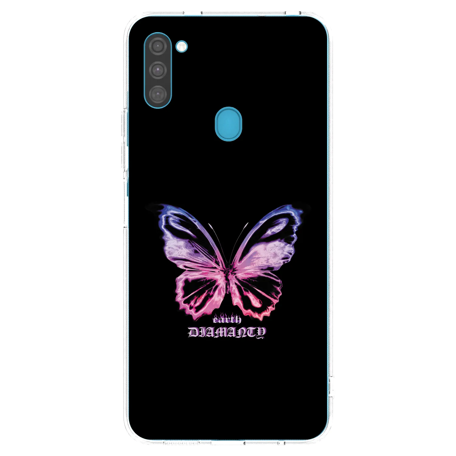 Picasee Samsung Galaxy M11 Hülle - Transparentes Silikon - Diamanty Purple