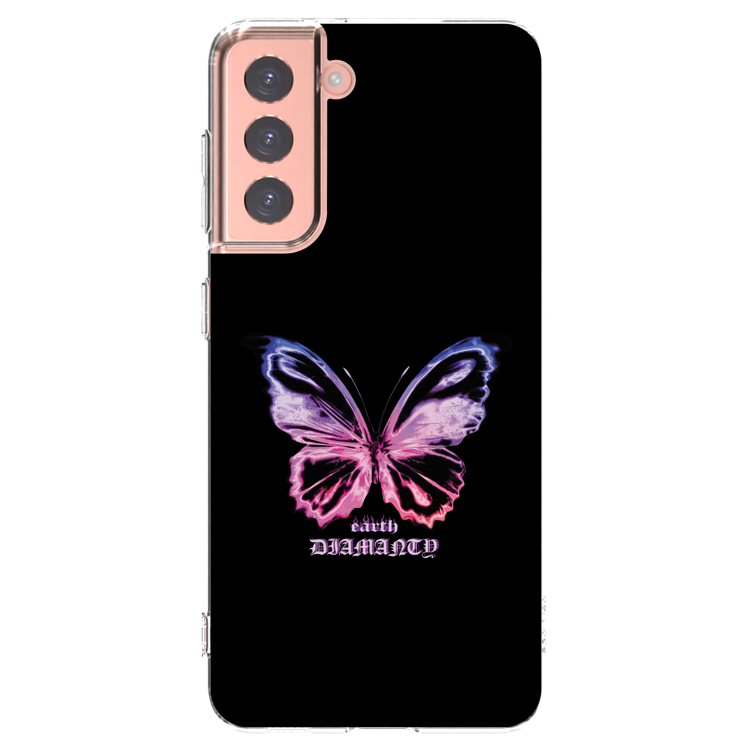 Picasee Samsung Galaxy S21 5G G991B Hülle - Transparentes Silikon - Diamanty Purple