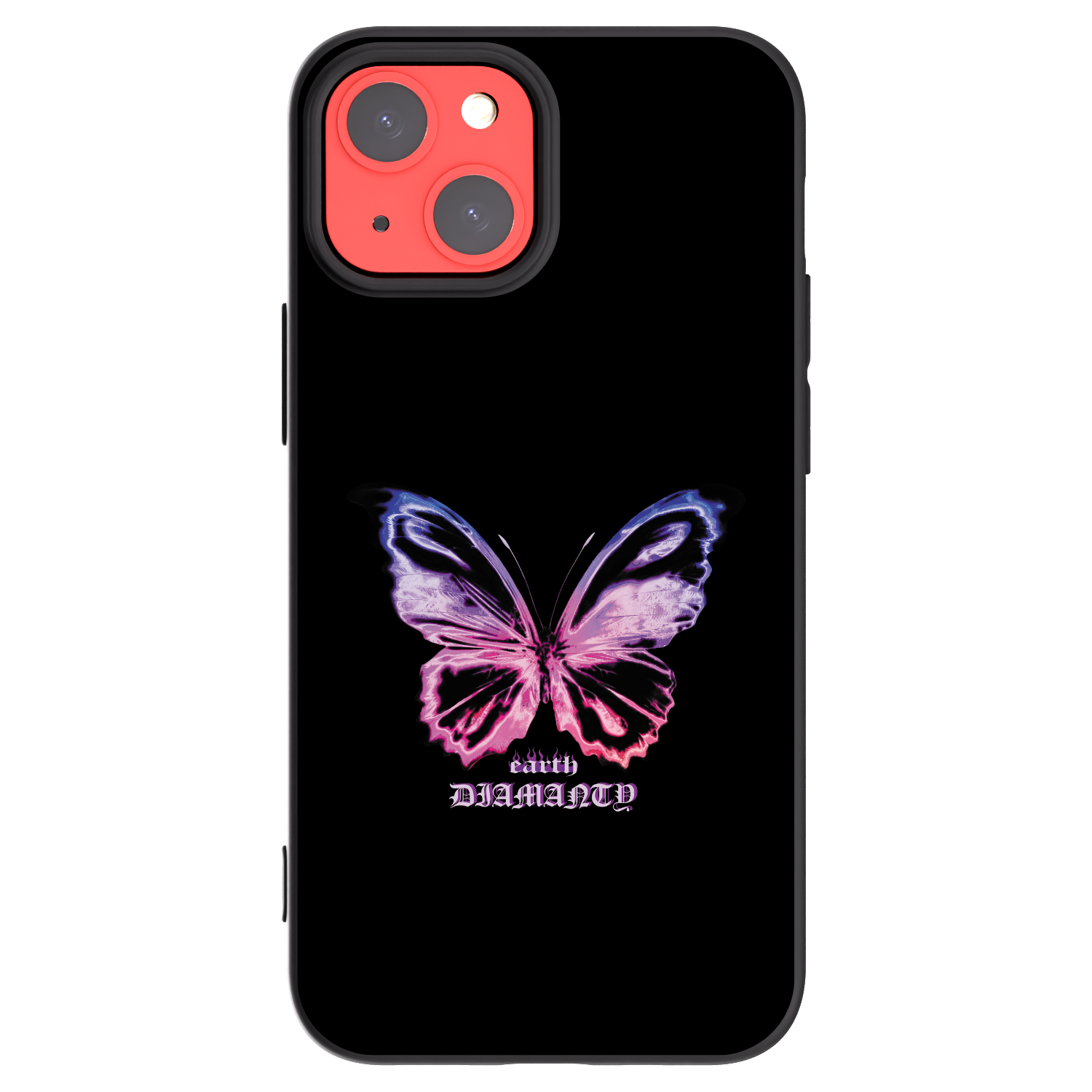 Picasee Apple iPhone 13 mini Hülle - Schwarzes Silikon - Diamanty Purple