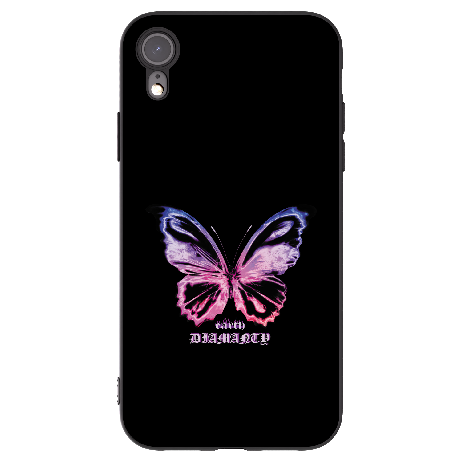 Picasee Apple iPhone XR Hülle - Schwarzes Silikon - Diamanty Purple