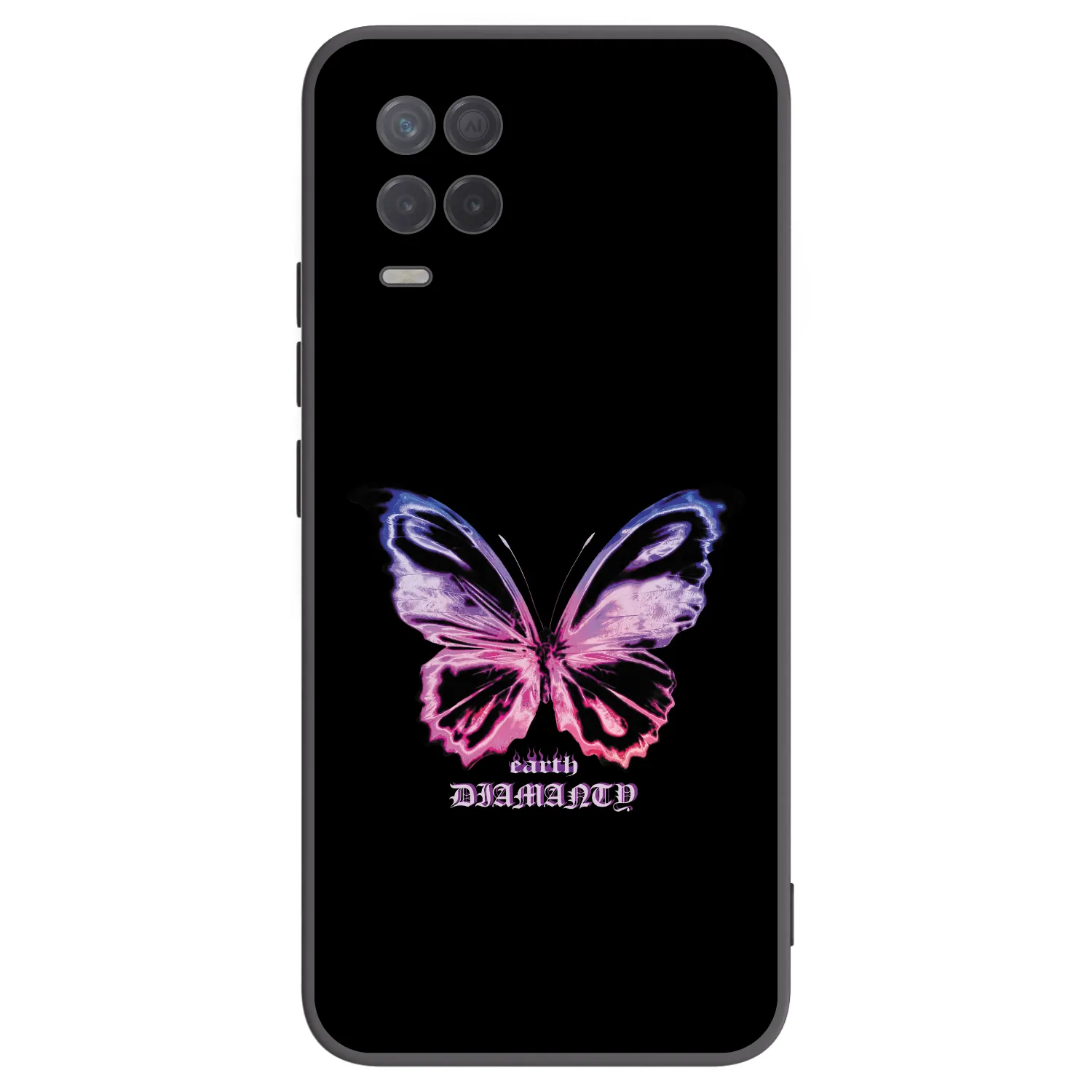 Picasee Realme 8 5G Hülle - Schwarzes Silikon - Diamanty Purple