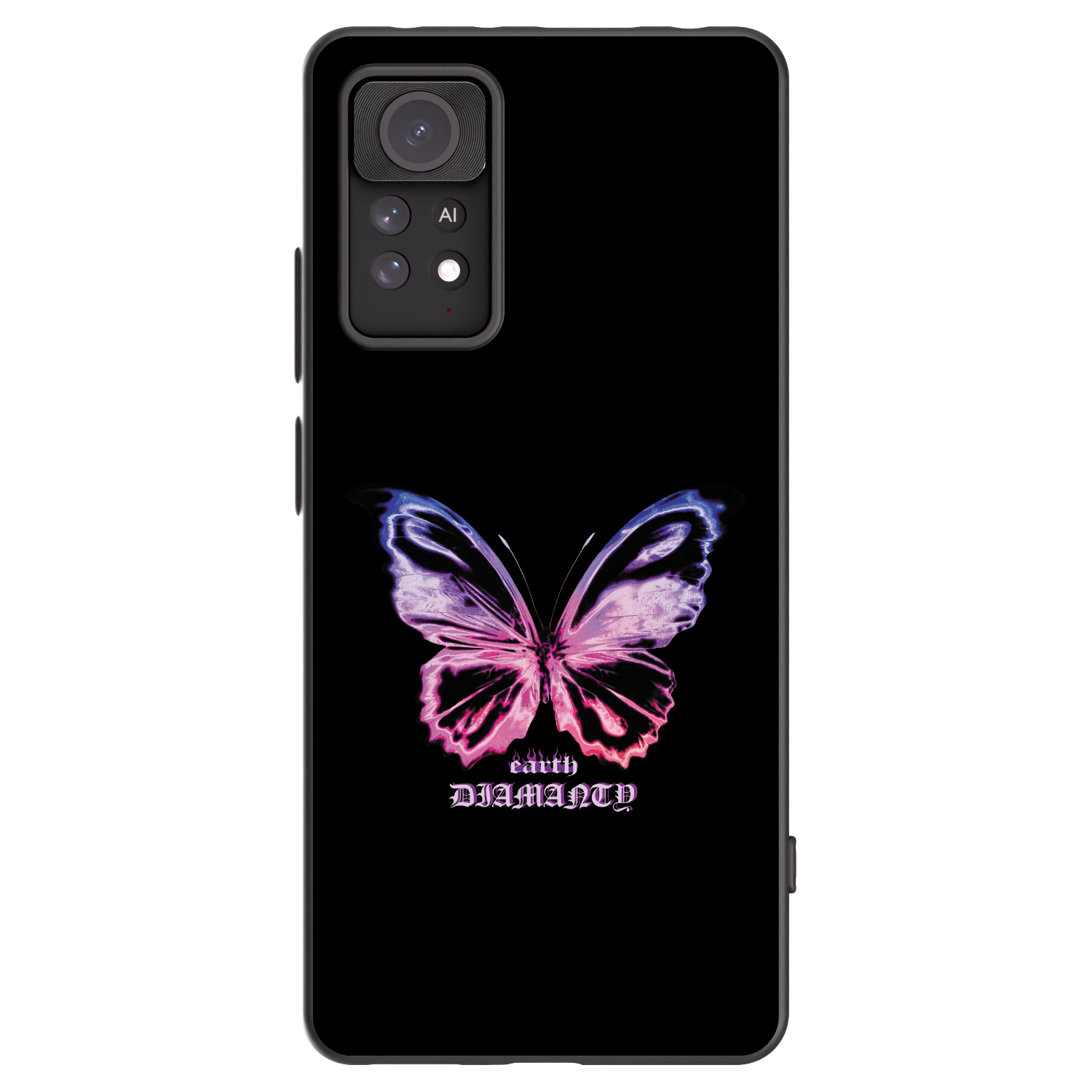 Picasee Xiaomi Redmi Note 11 Pro Hülle - Schwarzes Silikon - Diamanty Purple