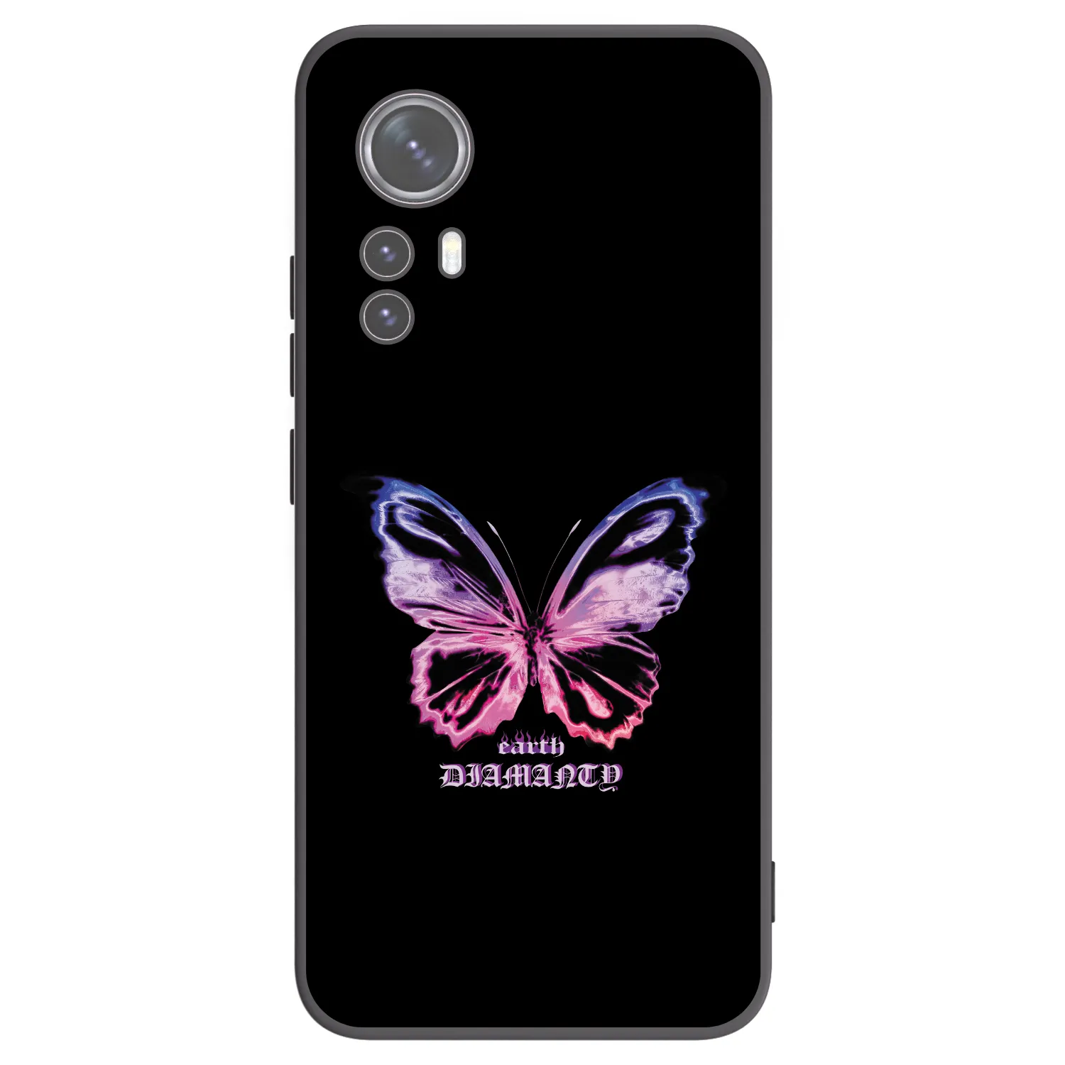 Picasee Xiaomi 12 Hülle - Schwarzes Silikon - Diamanty Purple