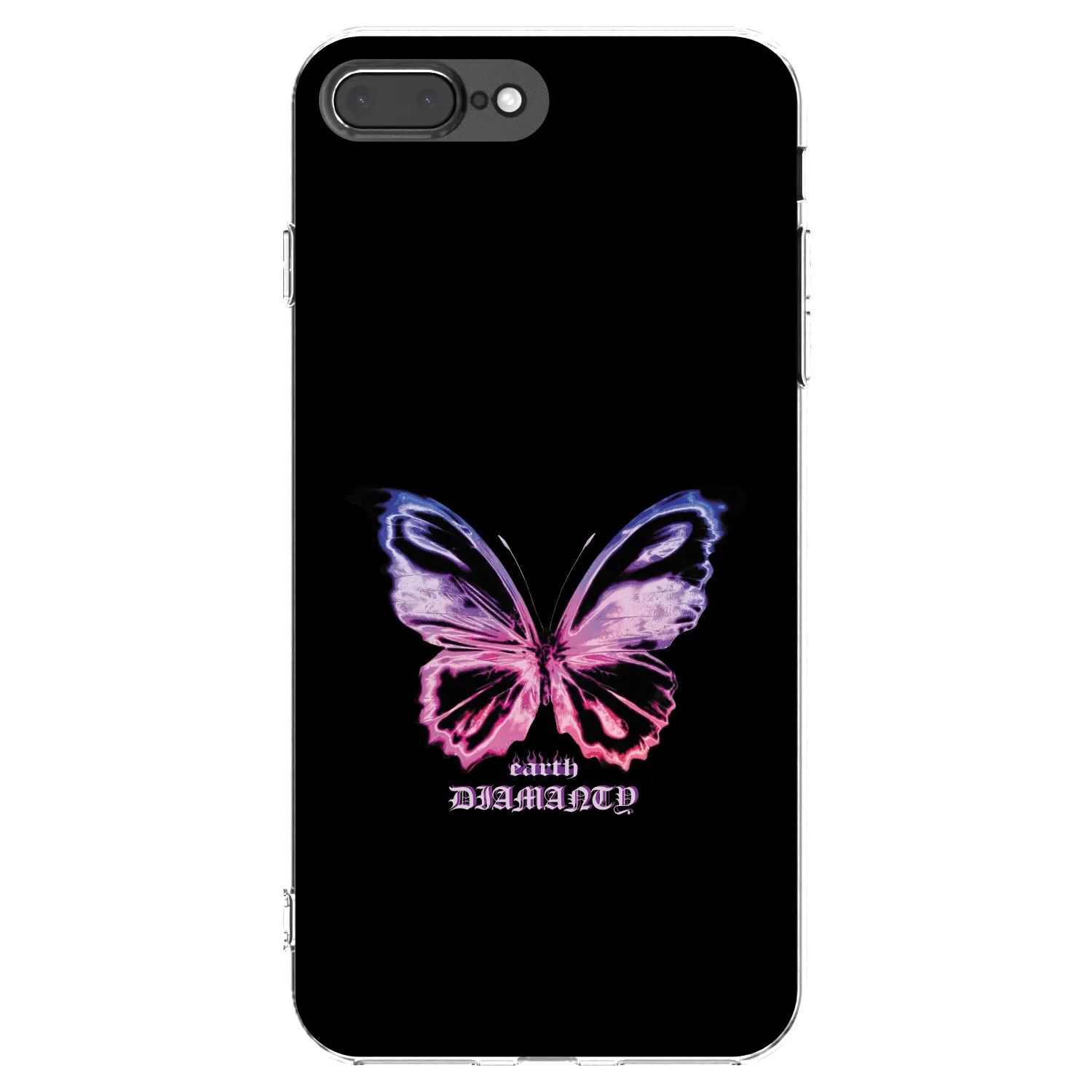 Picasee Apple iPhone 8 Plus Hülle - Transparentes Silikon - Diamanty Purple