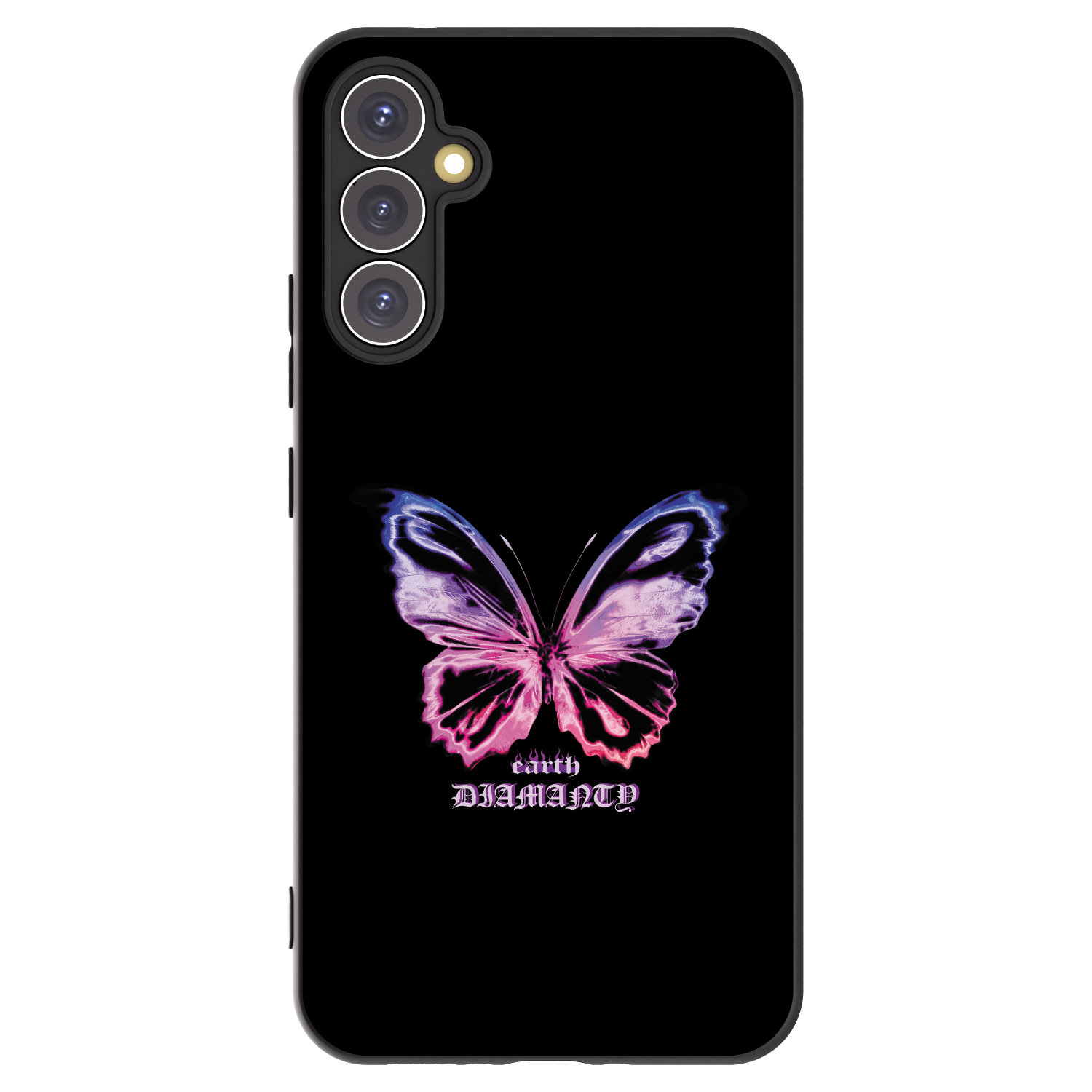 Picasee Samsung Galaxy A34 5G A346B Hülle - Schwarzes Silikon - Diamanty Purple