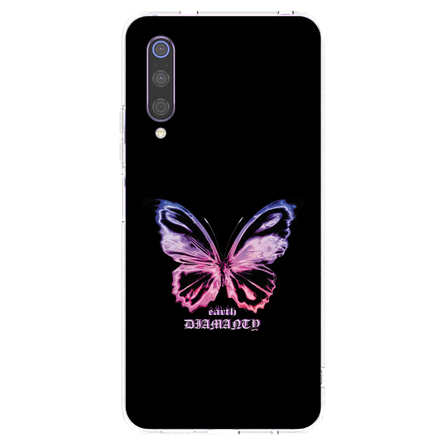 Picasee Xiaomi Mi 9 Hülle - Transparentes Silikon - Diamanty Purple