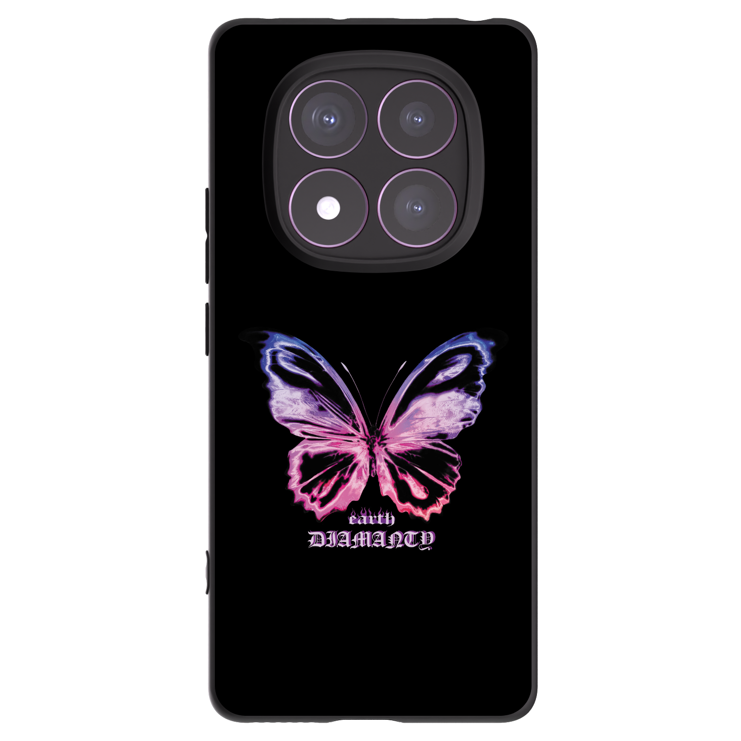 Picasee Xiaomi Redmi Note 14 Pro 4G Hülle - Schwarzes Silikon - Diamanty Purple