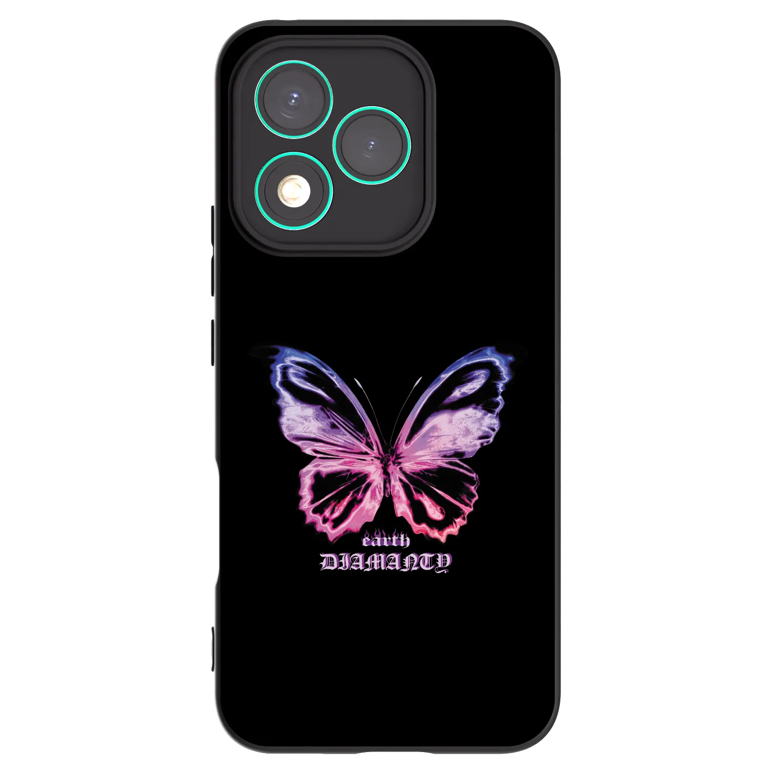 Picasee Honor 400 Lite 5G Hülle - Schwarzes Silikon - Diamanty Purple