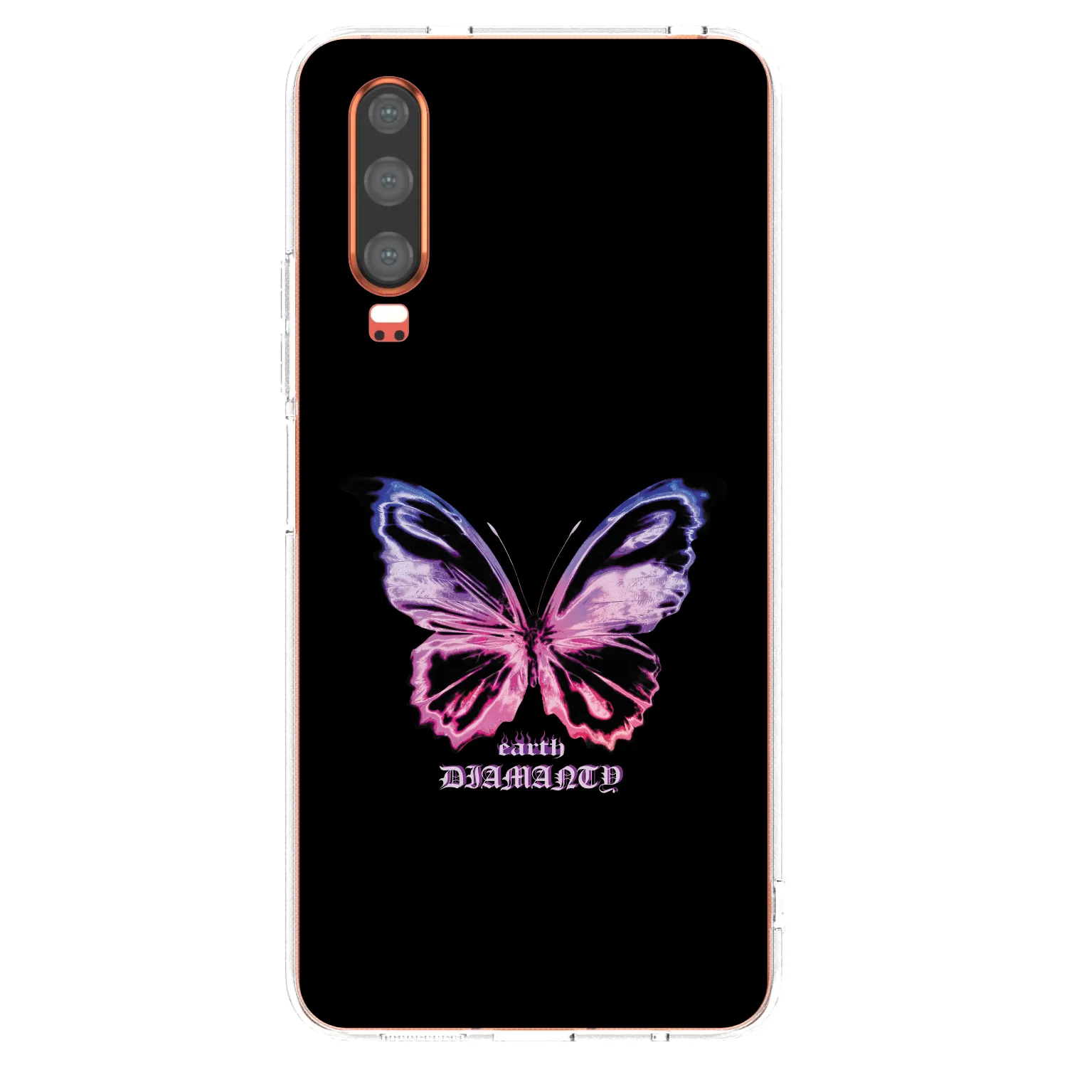 Picasee Huawei P30 Hülle - Transparentes Silikon - Diamanty Purple