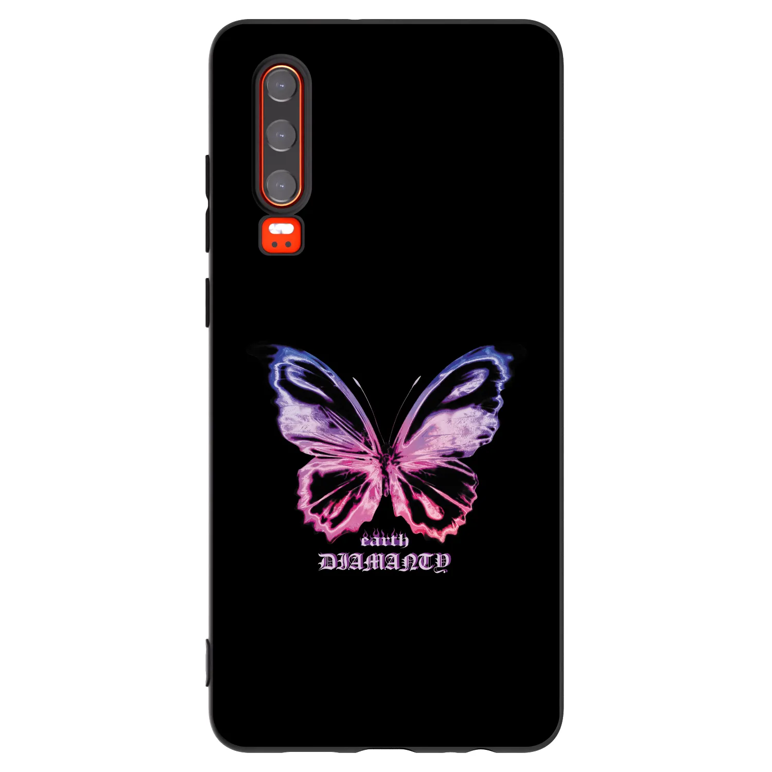 Picasee Huawei P30 Hülle - Schwarzes Silikon - Diamanty Purple