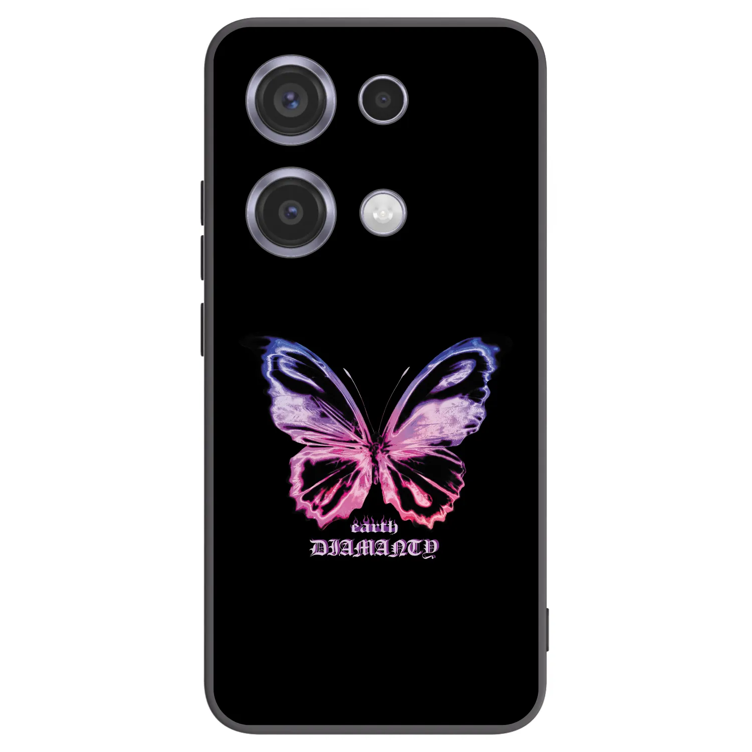 Picasee Xiaomi Redmi Note 14S Hülle - Schwarzes Silikon - Diamanty Purple