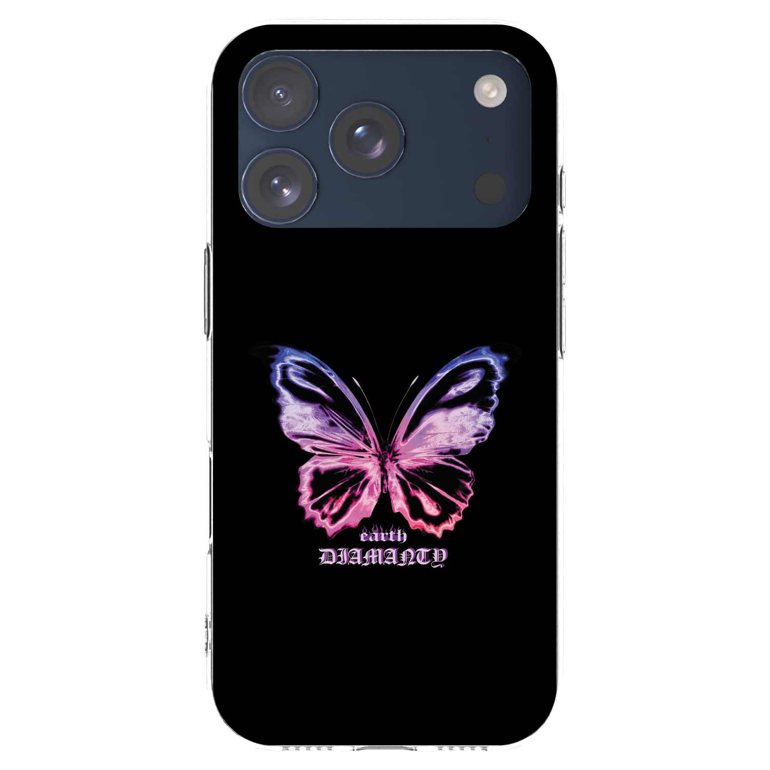 Picasee Apple iPhone 17 Pro Hülle - Transparentes Silikon - Diamanty Purple