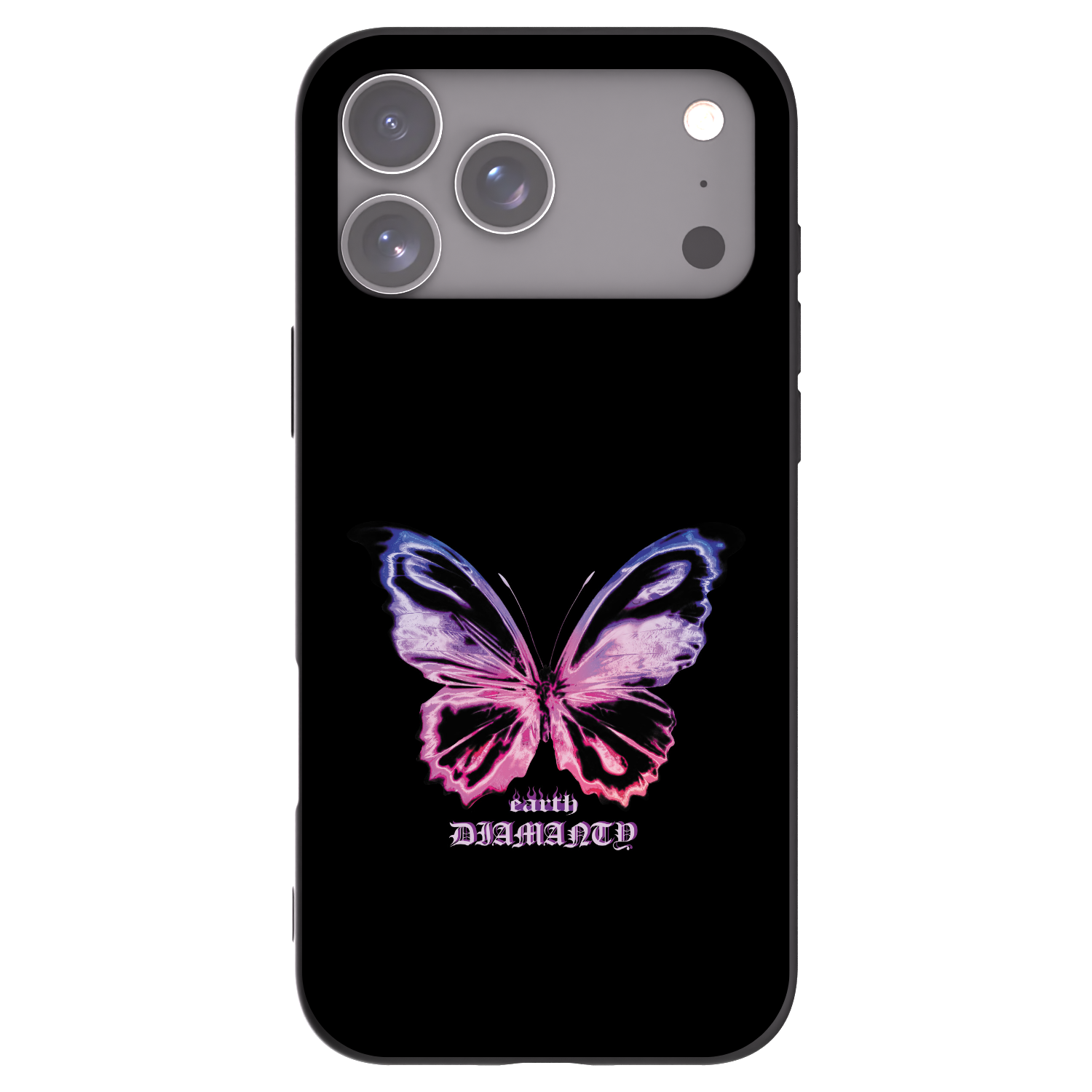 Picasee Apple iPhone 17 Pro Max Hülle - Schwarzes Silikon - Diamanty Purple