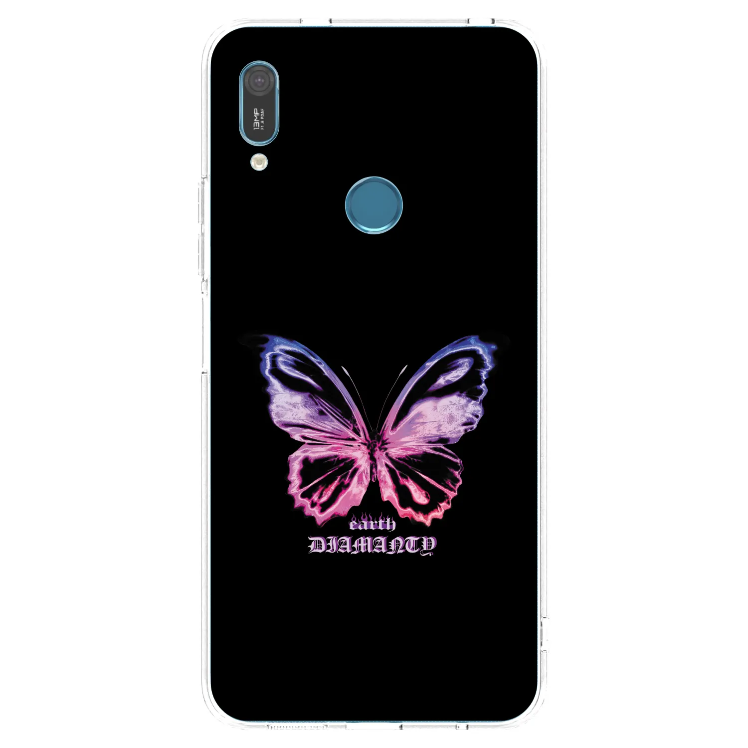 Picasee Huawei Y6 2019 Hülle - Transparentes Silikon - Diamanty Purple