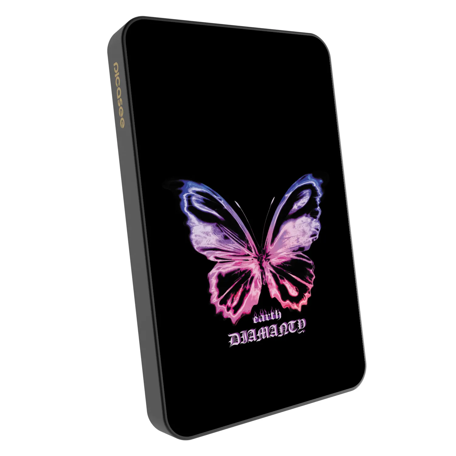 Picasee Powerbank mit MagSafe 5 000 mAh Grau - Diamanty Purple