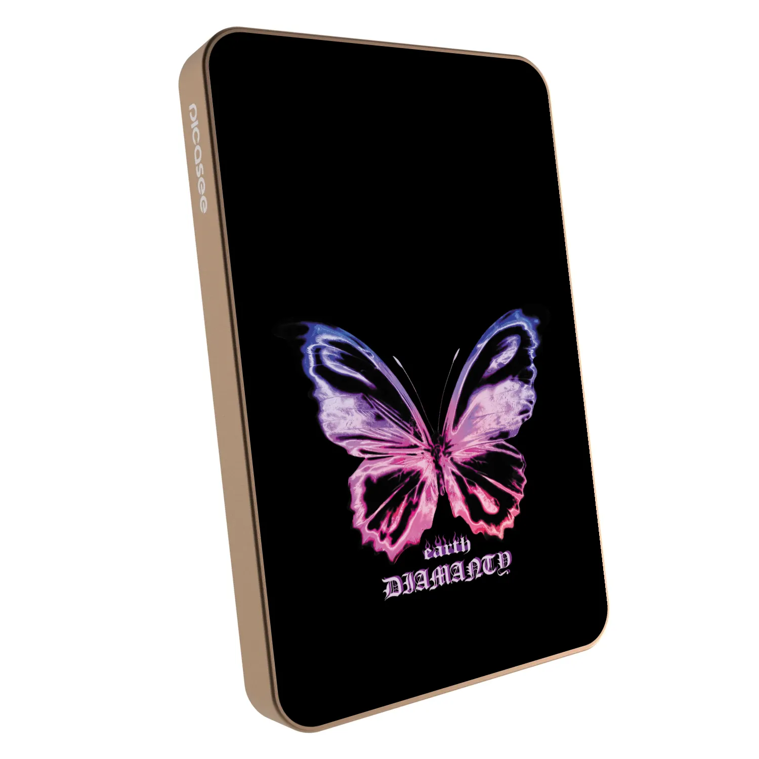 Picasee Powerbank mit MagSafe 5 000 mAh Golden - Diamanty Purple