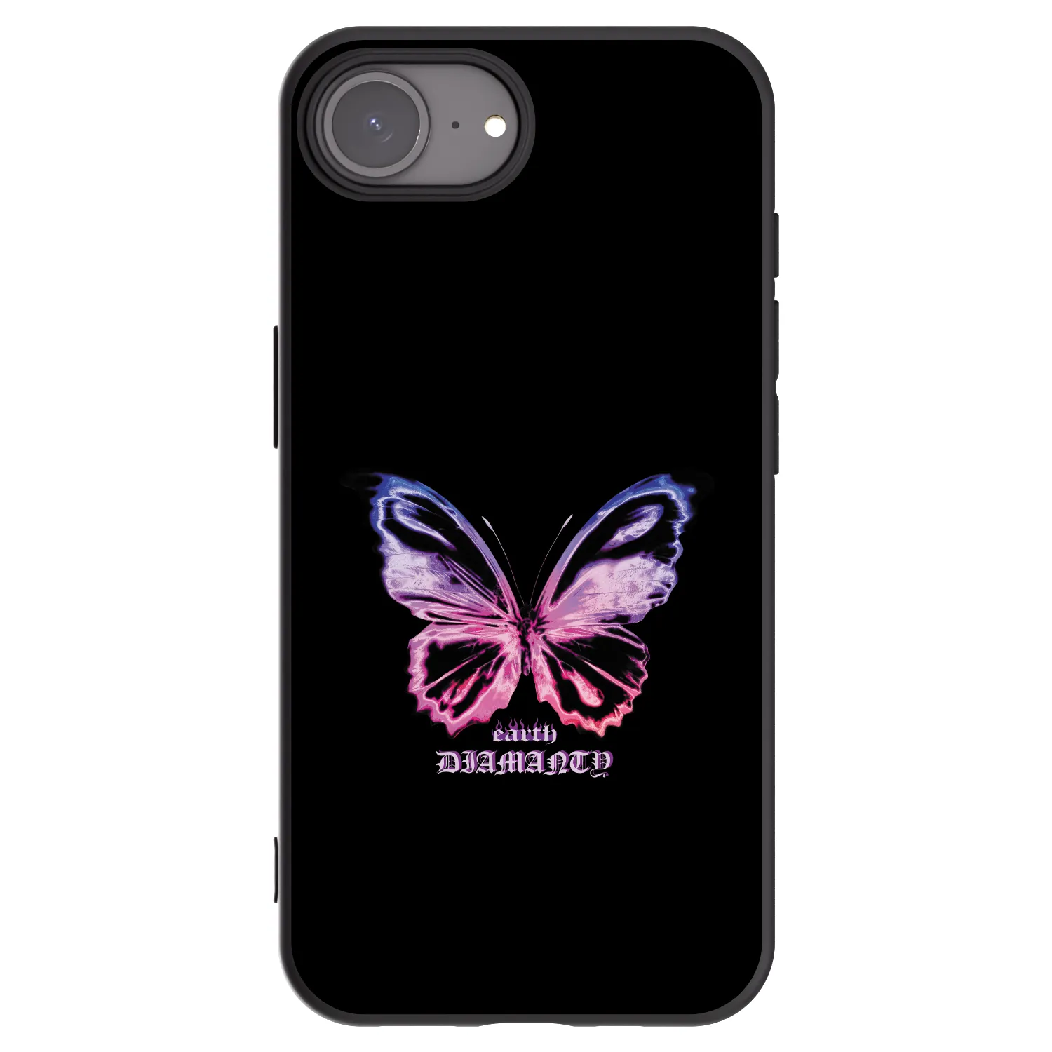 Picasee Apple iPhone 17e Hülle - Schwarzes Silikon - Diamanty Purple