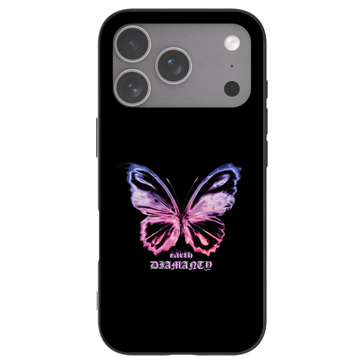 Picasee Apple iPhone 18 Pro Hülle - Schwarzes Silikon - Diamanty Purple